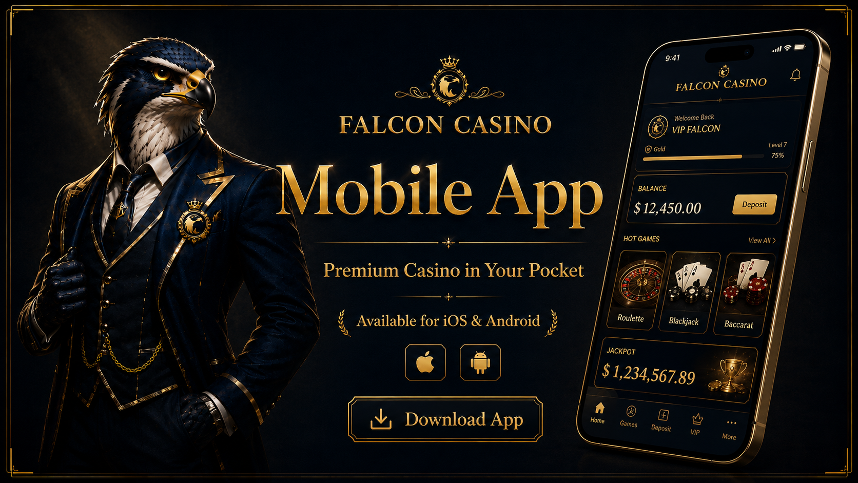 Falcon Casino Mobile App – iOS and Android